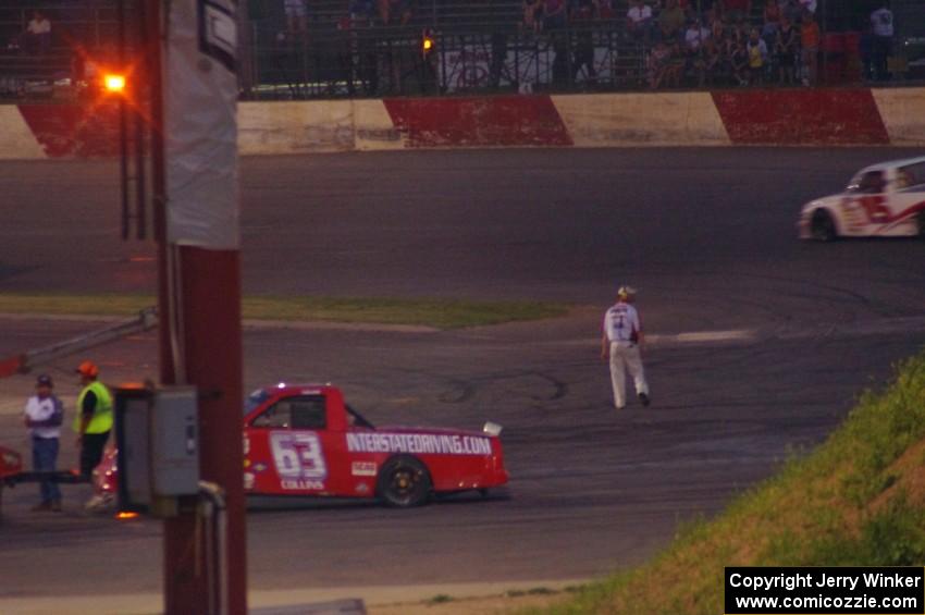 Bill Collins’ Chevy is done for the race.