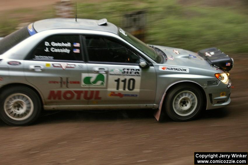 John Cassidy / Dave Getchell Subaru WRX-STi rocket out of a hairpin on SS6.