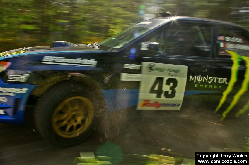 Ken Block / Alex Gelsomino Subaru WRX STi on the Friday morning press stage before the rally.