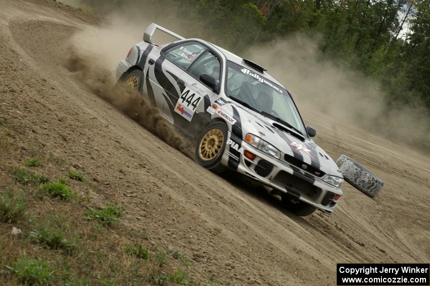 Jeff Moyle / Michael Yarroch Subaru Impreza at the Super Special SS1, on the high banks of Bemidji Speedway.