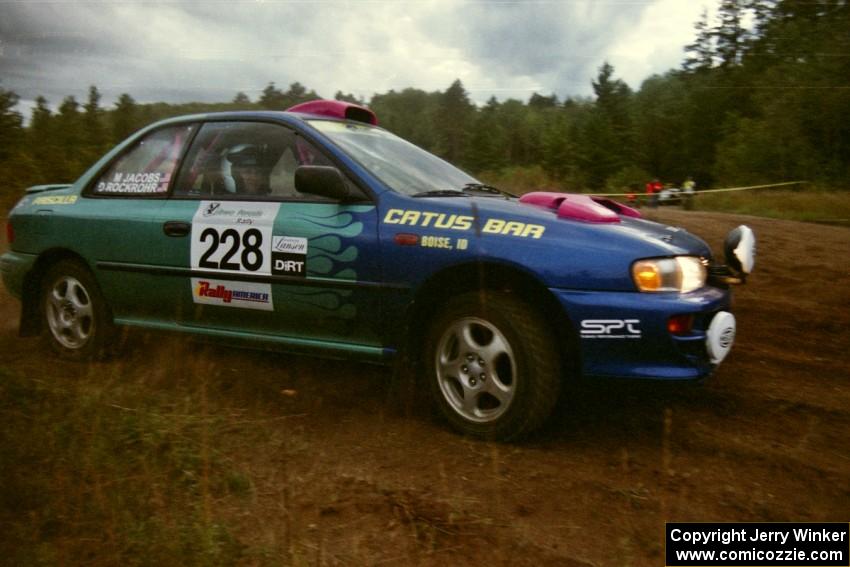 Dick Rockrohr / Marie Jacobs Subaru Impreza on SS4 at the chicane.