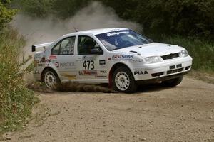 Lars Wolfe / Jeff Secor VW Jetta Turbo comes into the spectator corner on SS9.