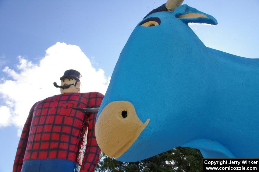 Paul Bunyan and Babe the Blue Ox statues in downtown Bemidji (1).