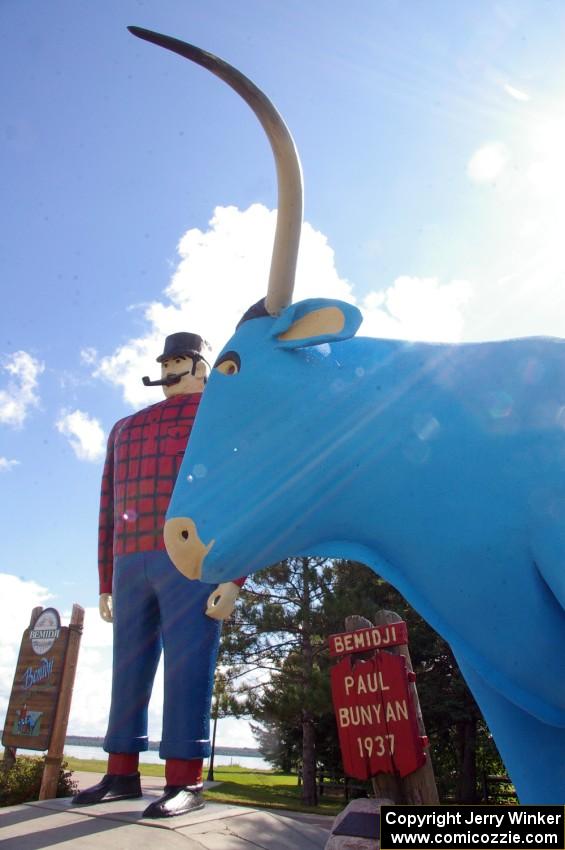 Paul Bunyan and Babe the Blue Ox statues in downtown Bemidji (3).