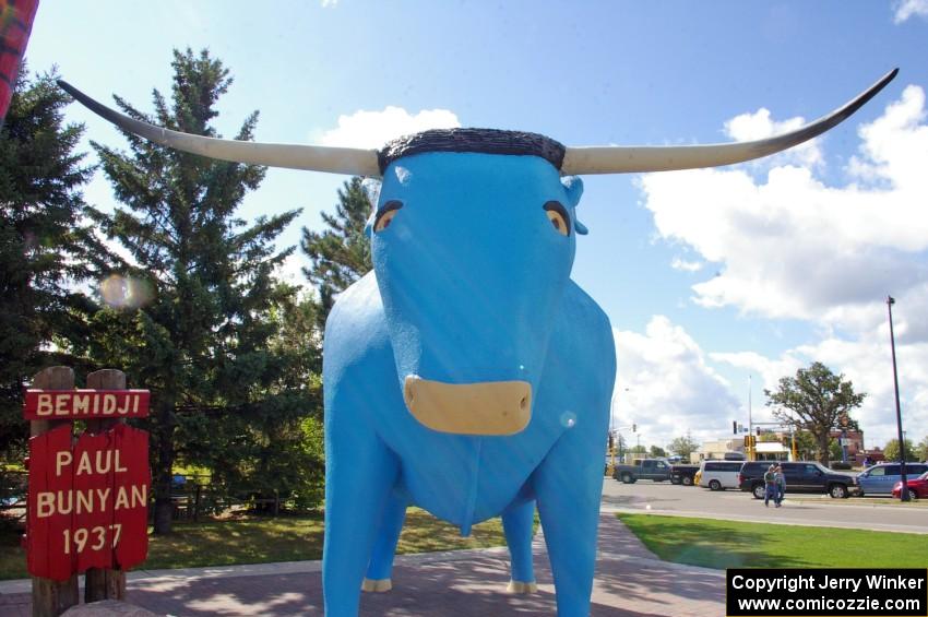 Babe the Blue Ox statue in downtown Bemidji.