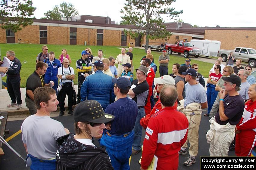 Overhead view just prior to the driver's meeting on day two of the rally.