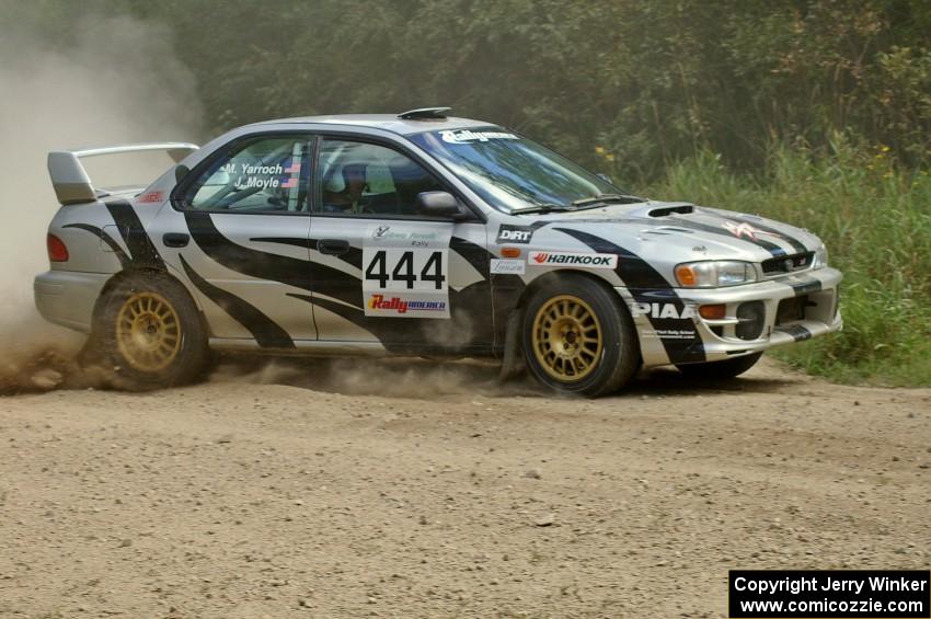 Jeff Moyle / Michael Yarroch Subaru Impreza at the SS9 spectator point (1).