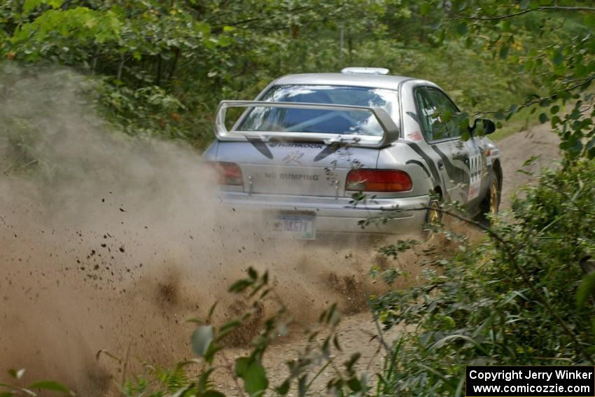 Jeff Moyle / Michael Yarroch Subaru Impreza at the SS9 spectator point (2).