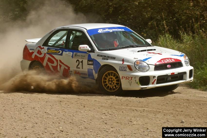 Yurek Cienkosz / Lukasz Szela Subaru WRX on SS9 at the spectator point (1).