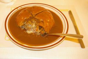 Beef pasty with gravy courtesy of the Suomi Bakery.