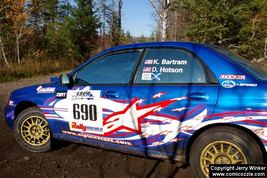 Kenny Bartram / Dennis Hotson Subaru WRX on SS1.