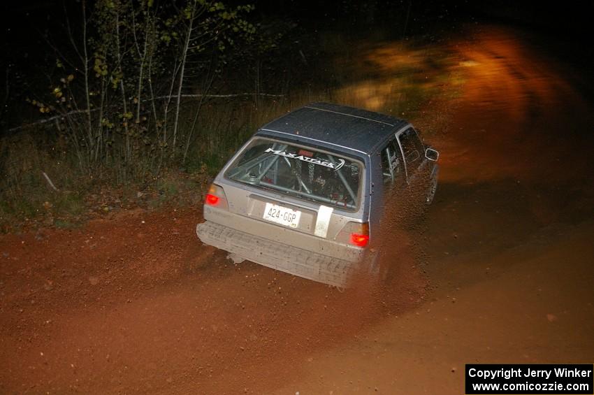 Dave Cizmas / Matt Himes VW GTI on the final corner of SS4, Echo Lake 1.