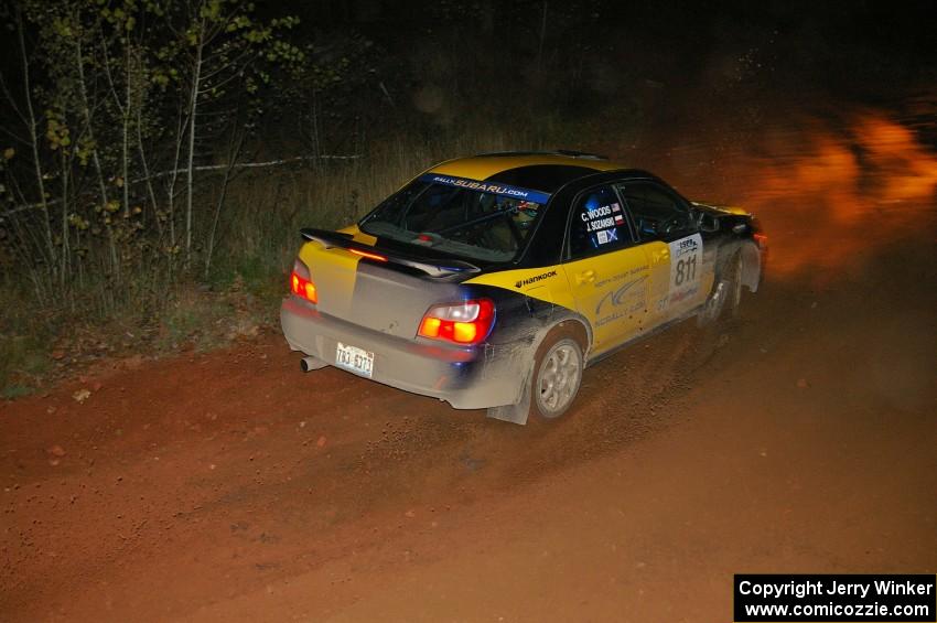 Jaroslaw Sozanski / Catherine Woods Subaru WRX blast through the final corner of Echo Lake 1, SS4.