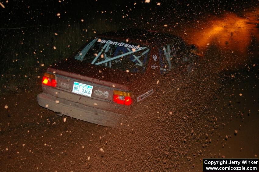 Matt Bushore / Andy Bushore Volkswagen Jetta slings gravel on the final corner of SS4, Echo Lake 1.