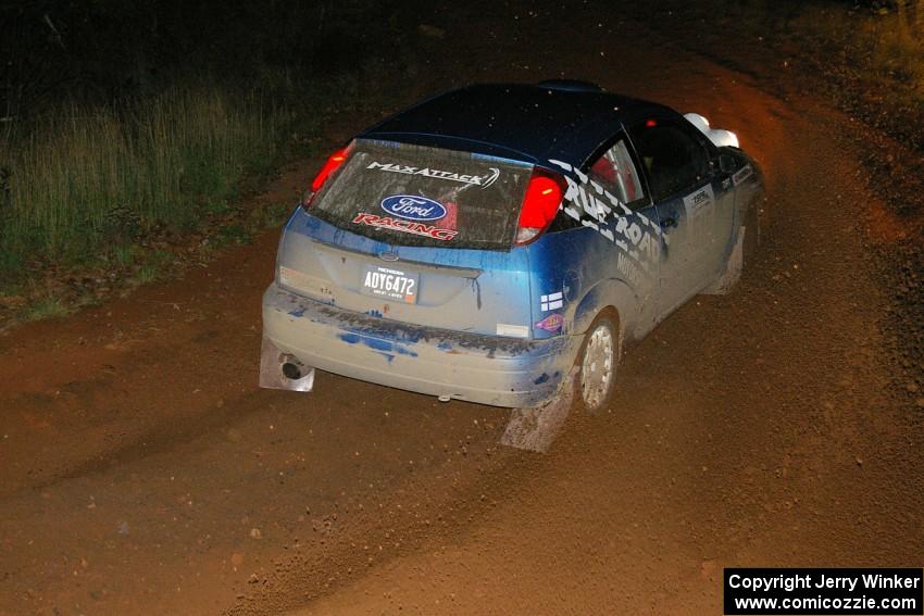 Adam Boullion / Phil Boullion Ford Focus on the final corner of SS4, Echo Lake 1.