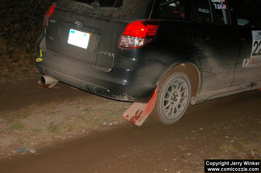 Faheem Gill / Jesse Shoup Toyota Matrix rockets down the final straight of Echo Lake 1, SS4.