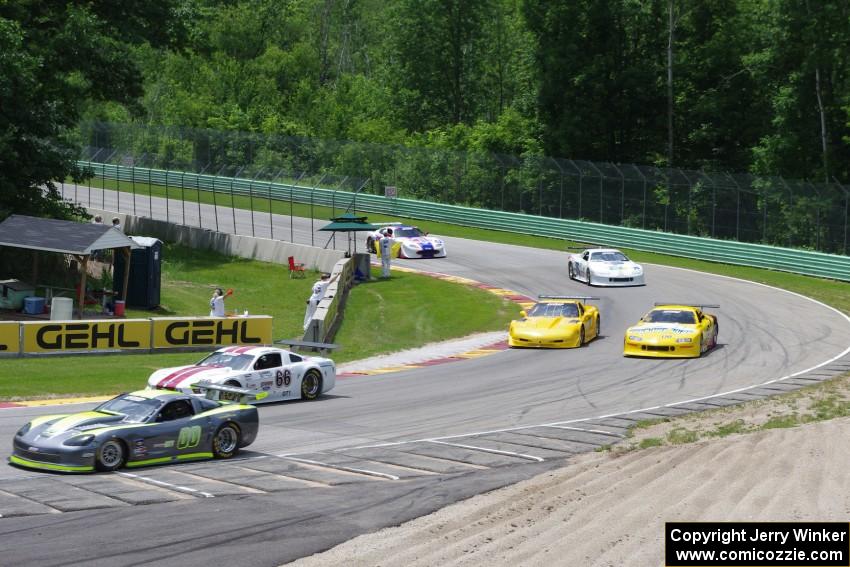 Back end of the field through Canada Corner on the pace lap.