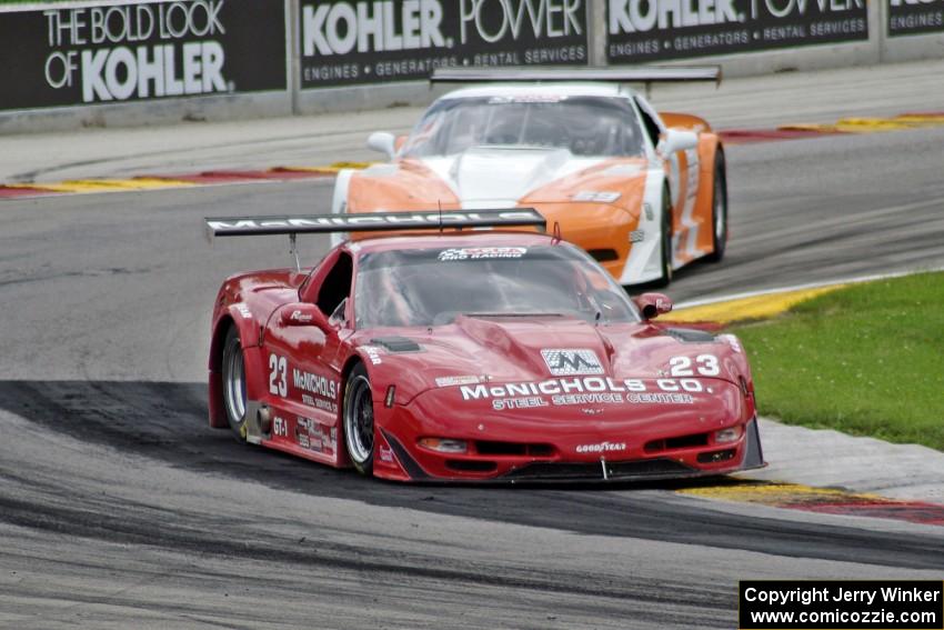 Amy Ruman's Chevy Corvette and Simon Gregg's Chevy Corvette