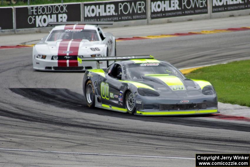 Doug Harrington's Chevy Corvette and Denny Lamers's Ford Mustang