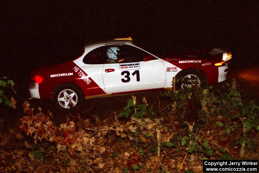 Miroslaw Babinski / Piotr Modrzejewski Toyota Celica All-Trac on a stage during the first night.