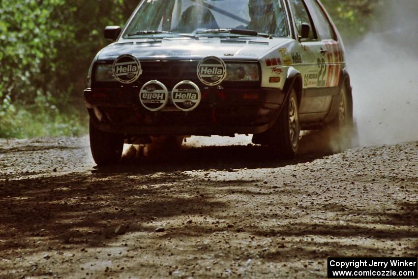 Dave White / Cindy Krolikowski VW GTI near the start of SS8 (Thorpe Tower).