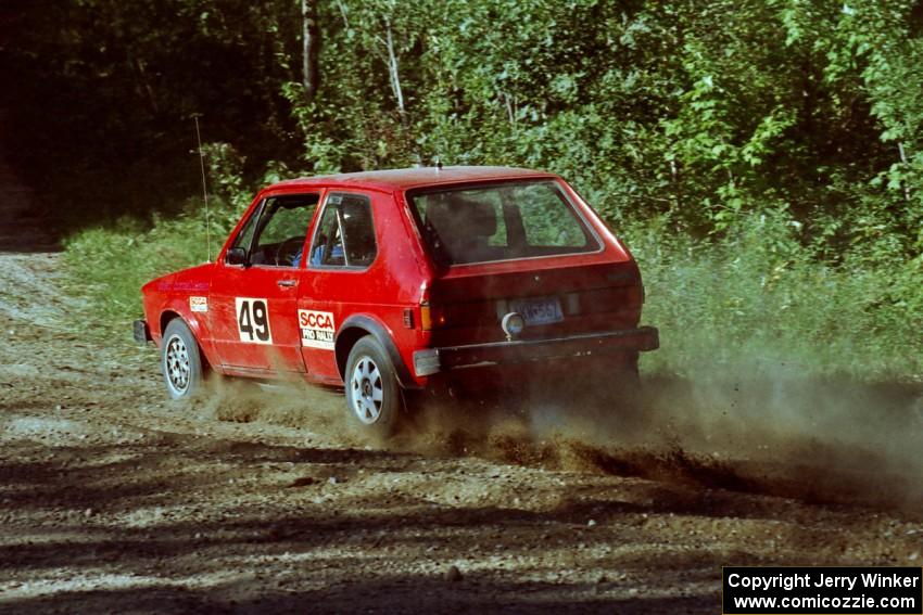 Brett Corneliusen / Brenda Corneliusen VW Rabbit at the spectator point on SS10 (Kabekona).