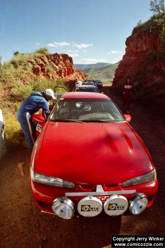 Roger Hull / Sean Gallagher near the start of SS1 in their Eagle Talon.