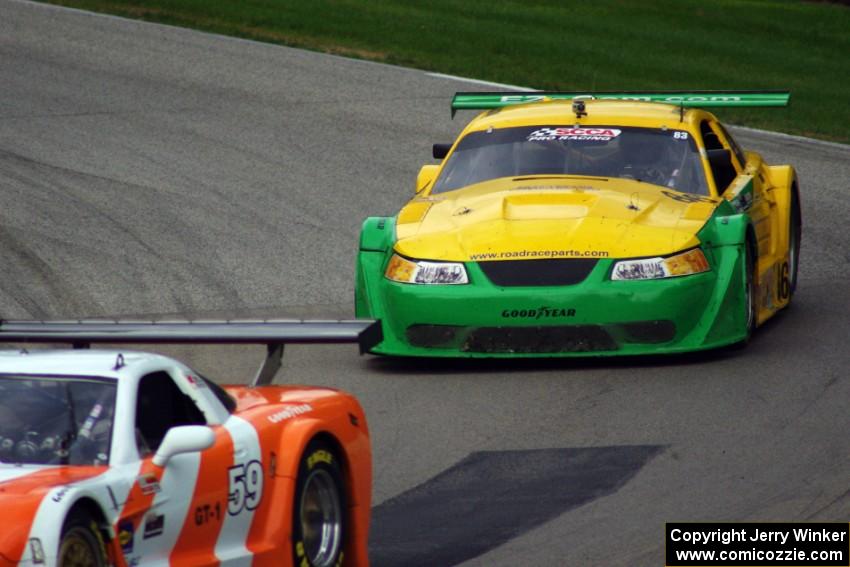 Simon Gregg's Chevy Corvette and John Baucom's Ford Mustang