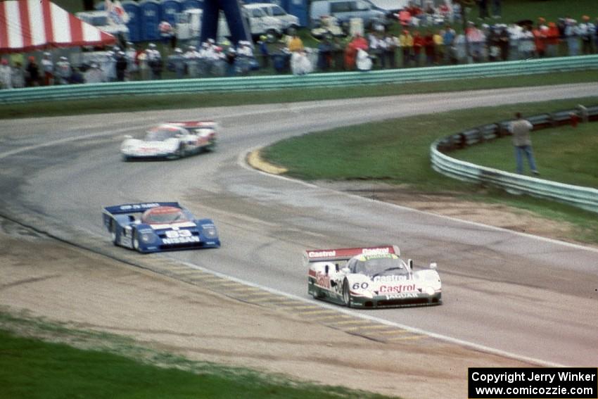 Davy Jones' Jaguar XJR-10, Geoff Brabham's Nissan NPT-90 and John Nielsen's Jaguar XJR-10