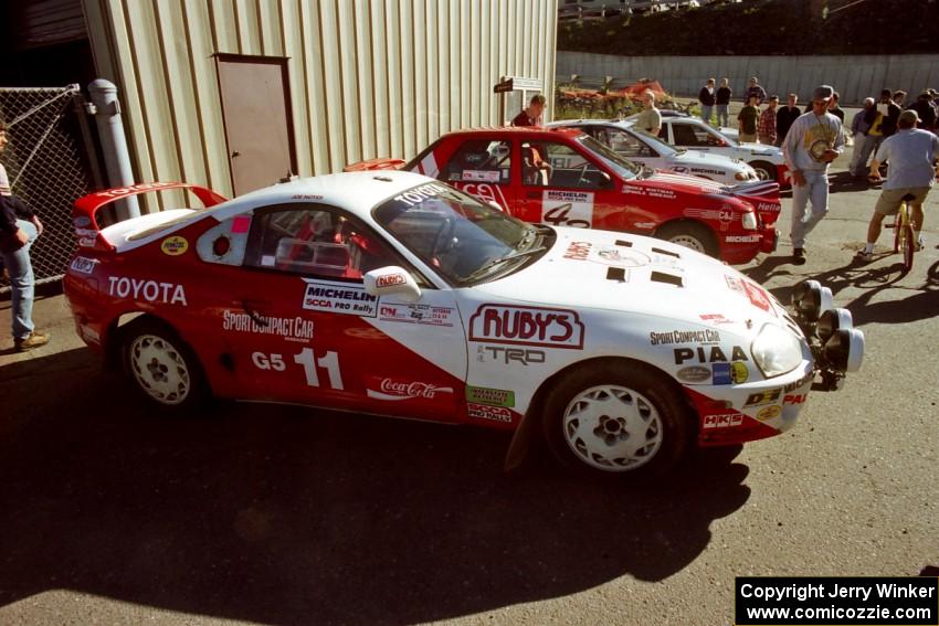 Ralph Kosmides / Joe Noyes Toyota Supra Turbo at parc expose outside Dee Stadium.