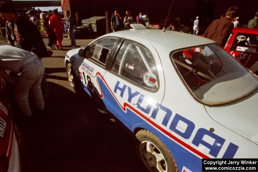 Noel Lawler / Charles Bradley Hyundai Elantra at parc expose outside Dee Stadium.