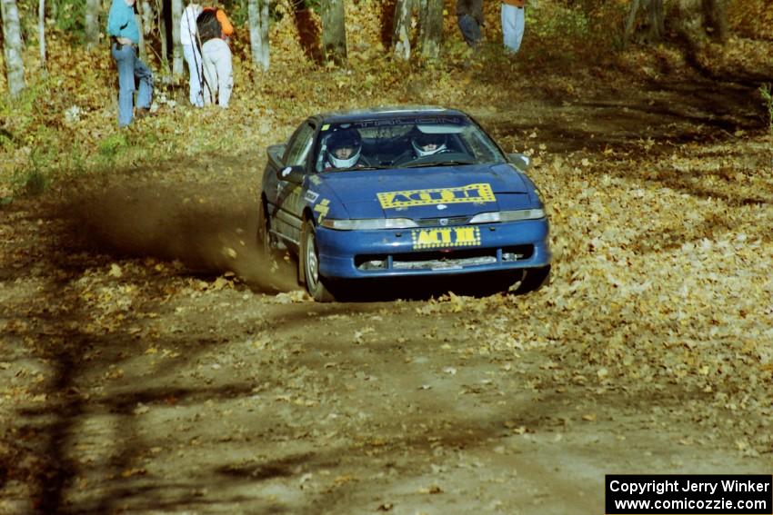 Steve Gingras / Bill Westrick Eagle Talon  at speed near the flying finish of SS1, Beacon Hill.