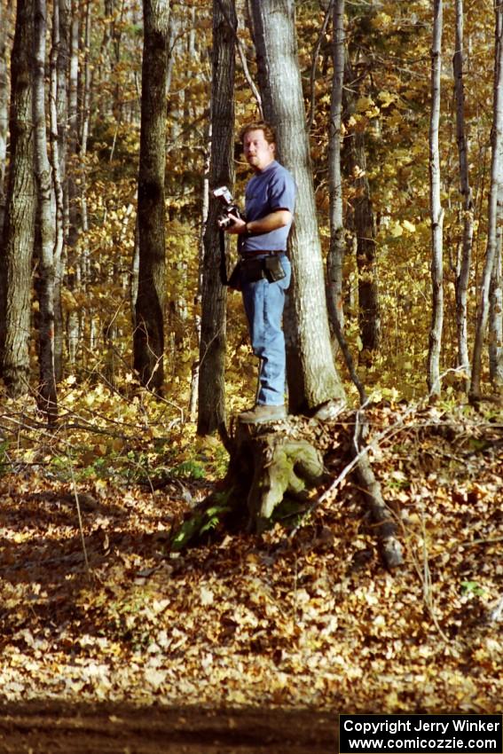 Rick Corwine usually finds a spot to shoot from when the stepladder can't be lugged around.