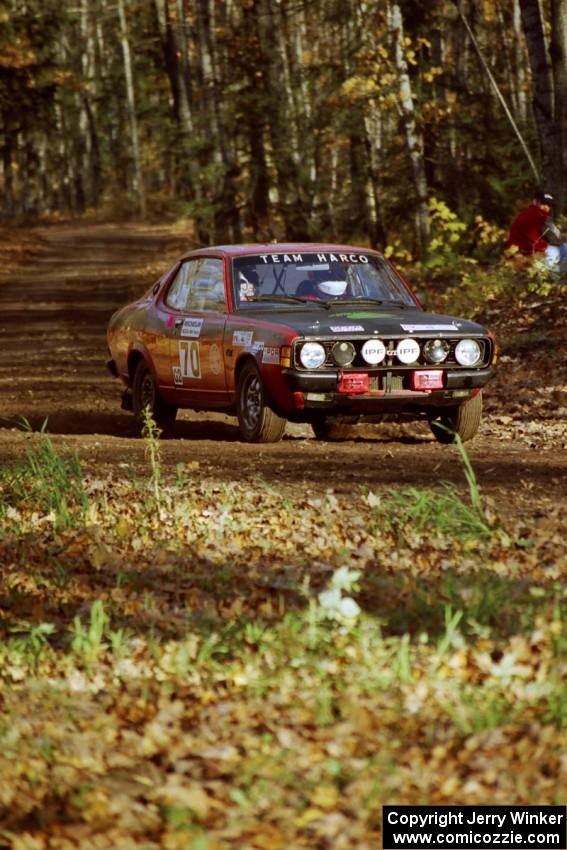 Scott Harvey, Jr. / David Watts Dodge Colt near the flying finish of SS1, Beacon Hill.