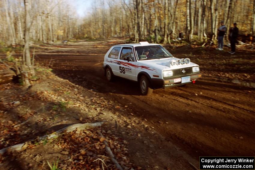 Bob Nielsen / Brett Corneliusen VW GTI near the flying finish of SS1, Beacon Hill.