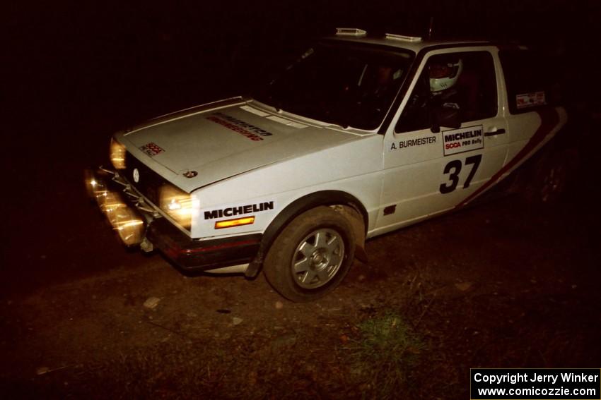 Art Burmeister / Mark Buskirk VW GTI at a 90-left on SS3, Far Point I.