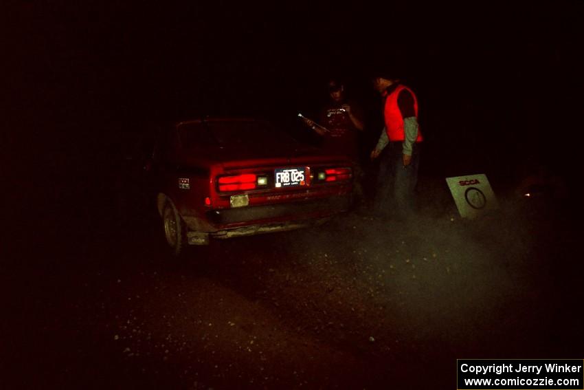 Scott Harvey, Jr. / David Watts Dodge Colt leaves the start of SS5, Passmore Lake.