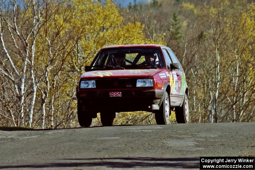 Richard Pilczuk / Brian Pilczuk VW GTI at speed on SS13, Brockway I.