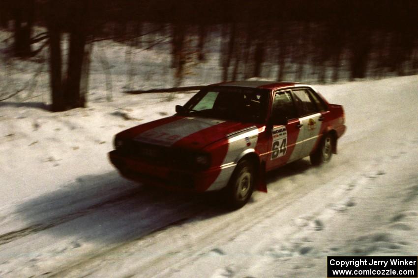 Sylvester Stepniewski / Adam Pelc at speed on SS3 in their Audi 4000 Quattro.