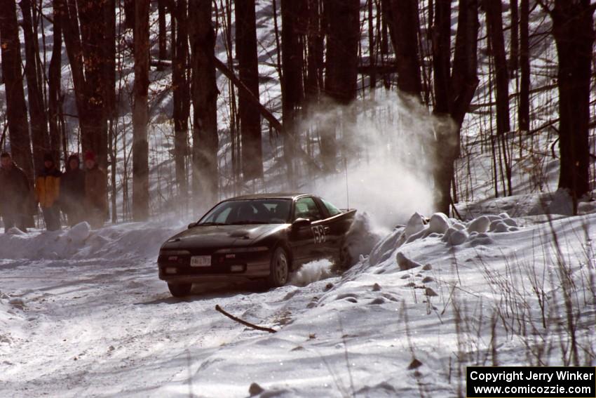 The Eagle Talon of Celsus Donnelly / Brendan Lawless taps the outside of a bank on SS3.