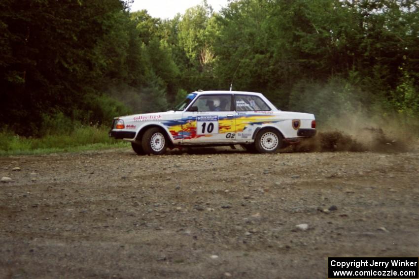 Bill Malik / Christian Edstrom Volvo 240 powers out of a hairpin on SS3, Grafton I.