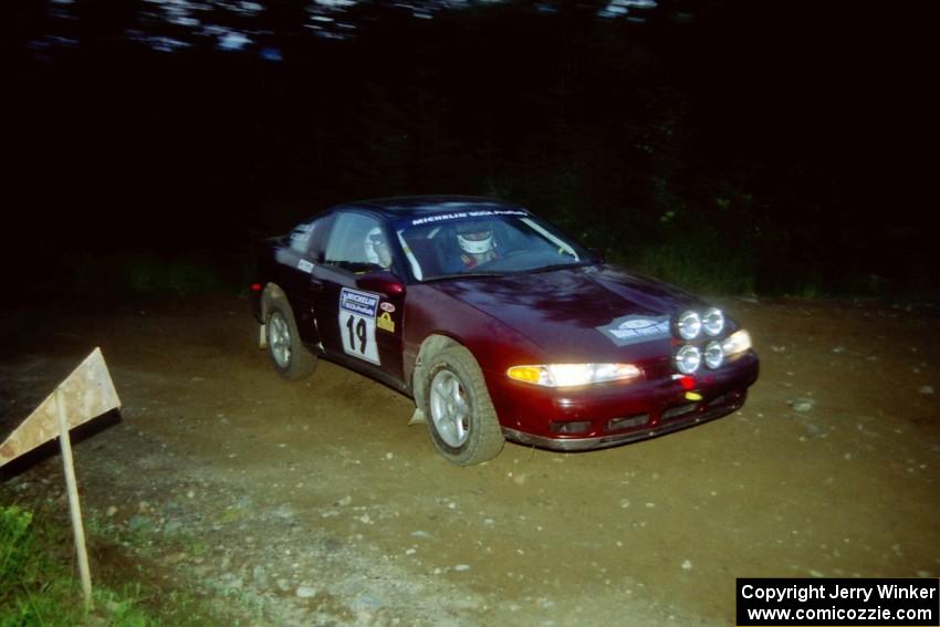 Rod Dean / Nichole Dean Plymouth Laser at a hairpin on SS4, Grafton II.