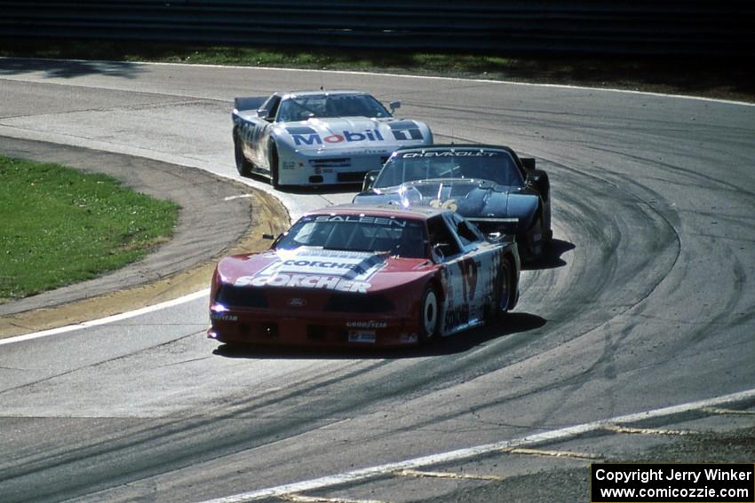 Steve Saleen's Ford Mustang, Randy Ruhlman's Chevy Camaro and John Heinricy's Chevy Corvette