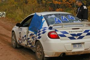 Repairs were imminent to the heavy damage sustained the previous night on the Zach Babcock / Jeff Miller Dodge SRT-4.