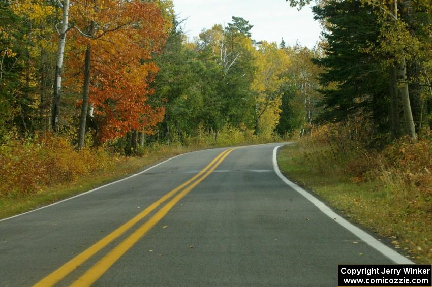 Scenic drive on MI-26 toward Brockway Mountain Drive.