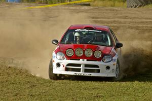 Lauchlin O'Sullivan / Karen Wagner bring their Dodge SRT-4 through the infield on SS1.