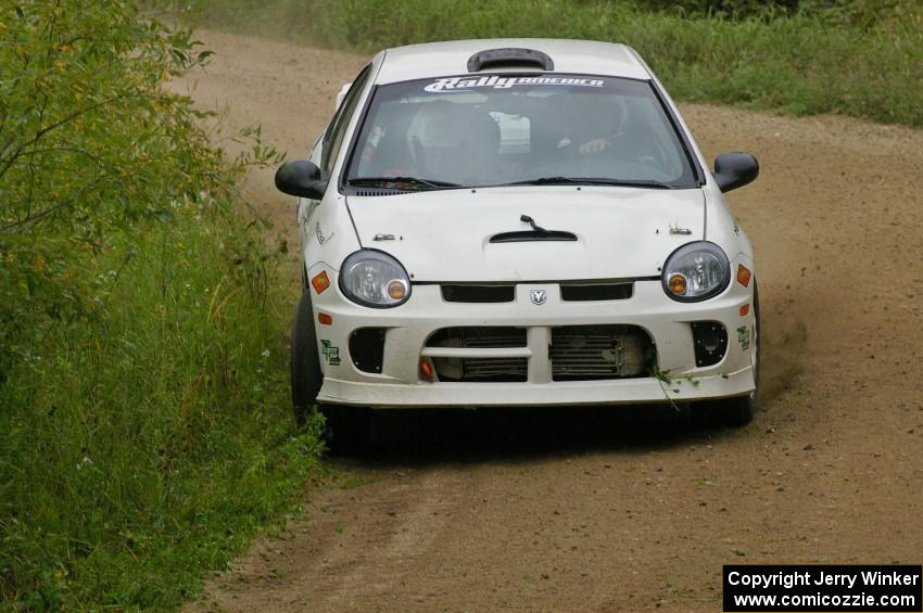 Zach Babcock / Jack Penley go cautiously on the practice stage in their Dodge SRT-4.