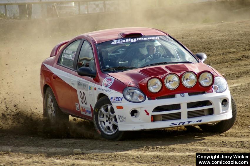 Lauchlin O'Sullivan / Karen Wagner bring their Dodge SRT-4 around a hairpin on SS1.