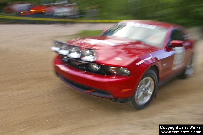 Mark Utecht / Rob Bohn in their Ford Mustang at a fast left-hander on SS2.