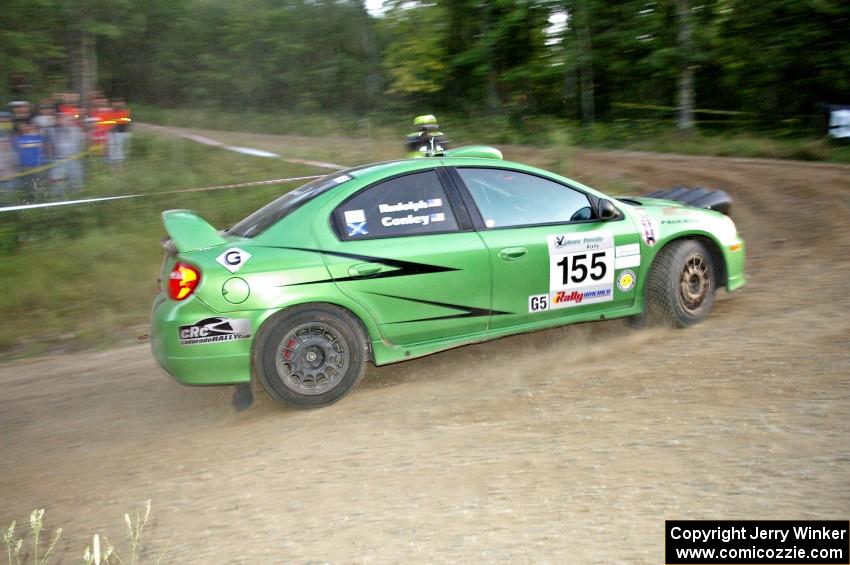 John Conley / Keith Rudolph drive their Dodge SRT-4 uphill at the spectator hairpin on SS4.